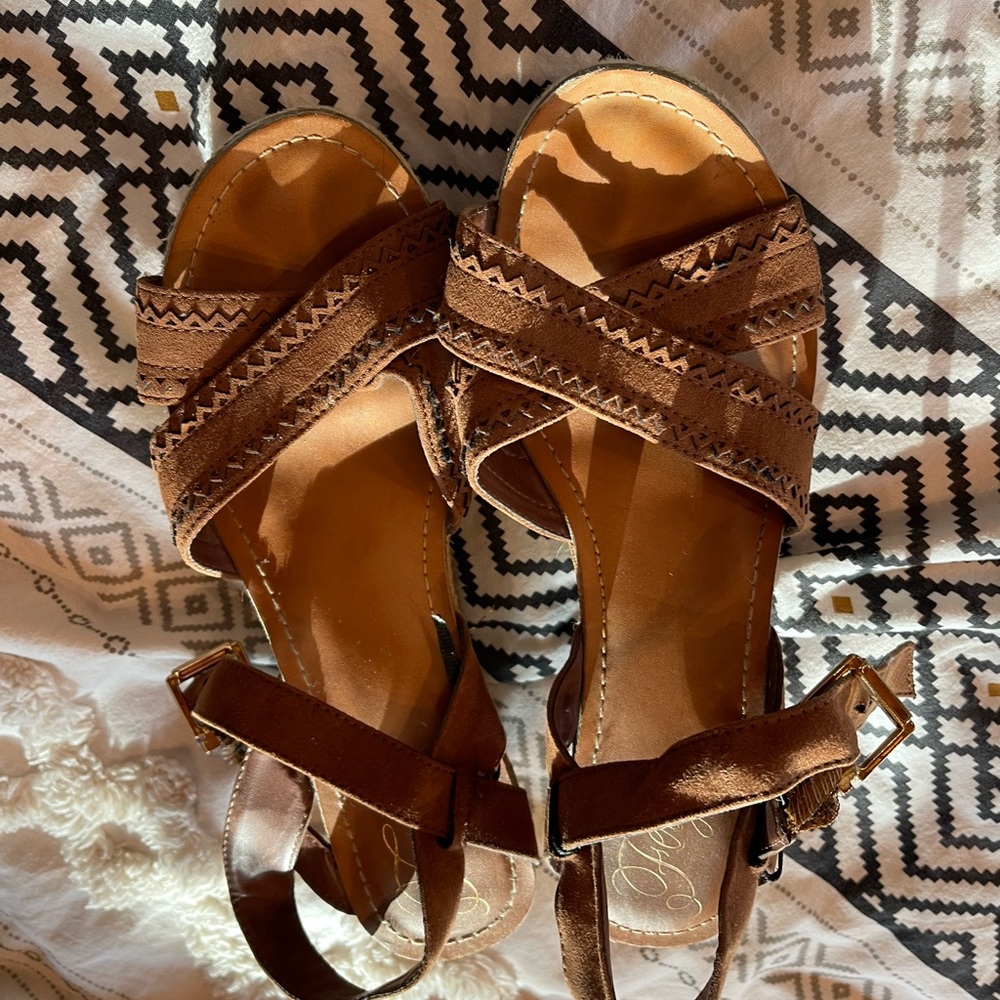Fergie Brown Strappy Sandals